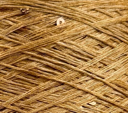 G&G Filati Art. Lino 470m/100g – Fil de lin avec paillettes ton sur ton Bronze